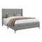 Monarch Specialties Bed, Queen Size, Bedroom, Upholstered, Grey Linen Look, Chrome Metal Legs I 6040Q - alternate 1